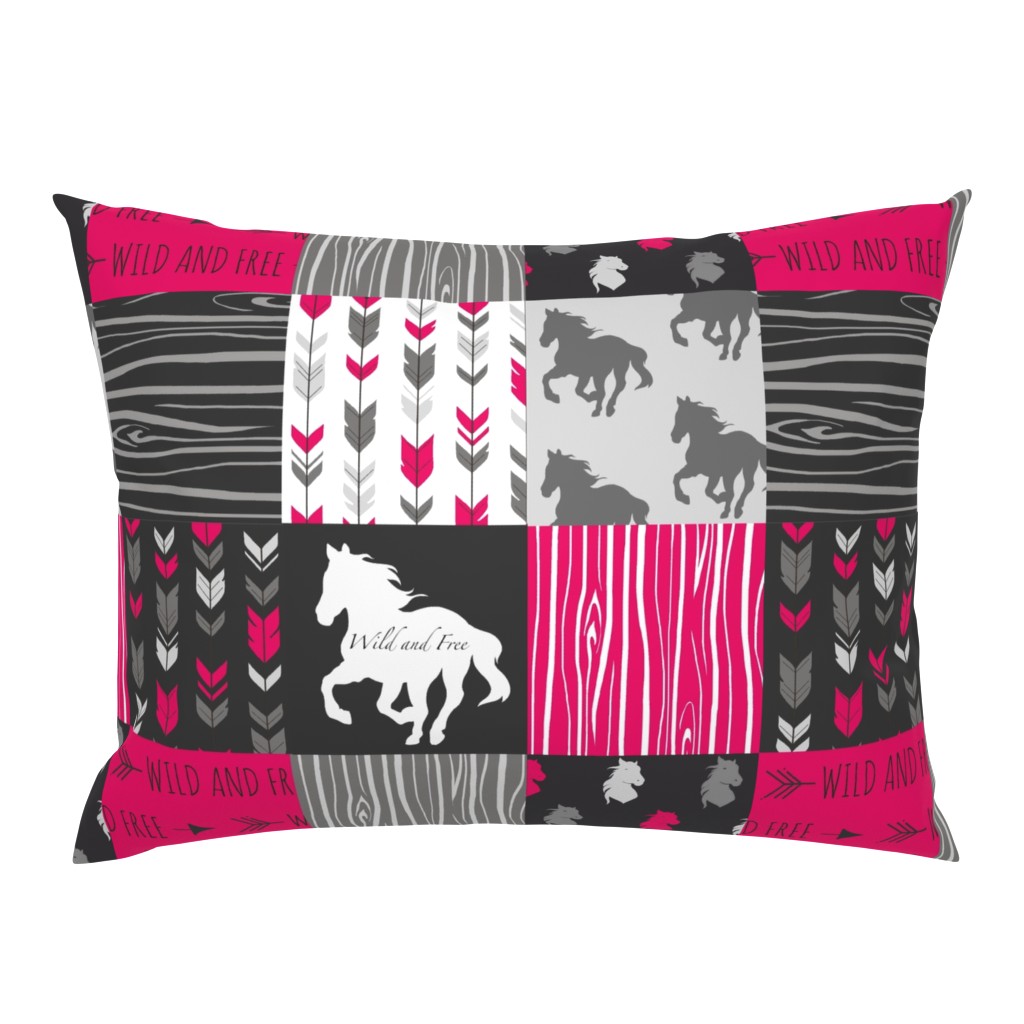 Wild and Free Horses - Fuchsia, Black, And Grey