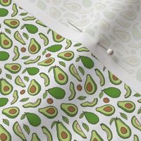Avocado  Fabric on White Tiny Small 0,5 inch