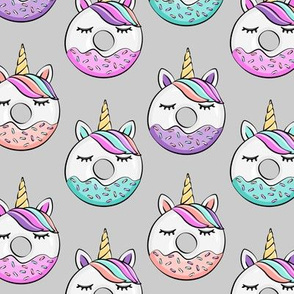 unicorn donuts on grey
