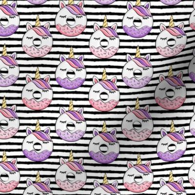 (small scale) unicorn donuts (pink and purple) black stripes