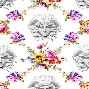 floral flowers victorian trellis interlinked  connected medusa baroque rococo roses leaves leaf colorful rainbow criss cross interconnected Greek Greece gorgons mythology vines   inspired     