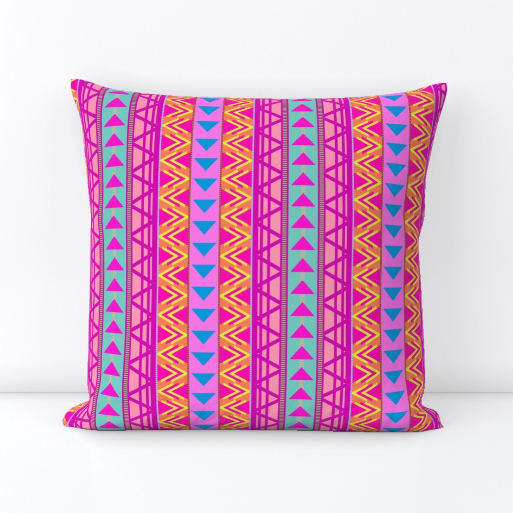 Triangle Kilim in Rainbow Neon Multi