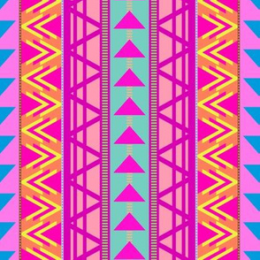 Triangle Kilim in Rainbow Neon Multi