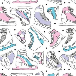 Ice skate lovers canada cool winter ice skating illustration design blue pink
