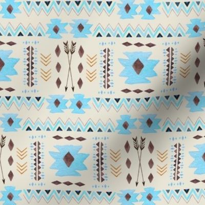 Aztec Tribal Coordinate (cream) – Blue Southwest Nursery Arrows GingerLous