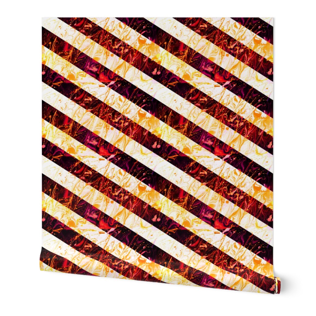 fiery watercolor marble stripes