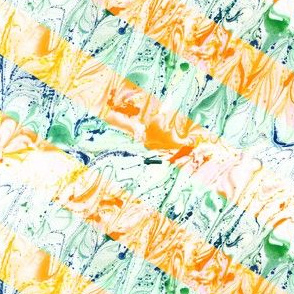 watercolor marble stripes orange-green