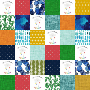 rainbow baby patchwork wholecloth // neutral colors