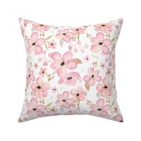 Pink + Gold Floral - Flower Garden Blooms Baby Girl Nursery GingerLous A