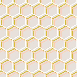 Honeycomb HoneyHouse Peach Gold, Smaller White_Cotton