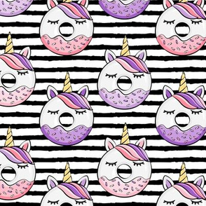 unicorn donuts (pink and purple) black stripes