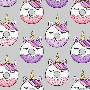 unicorn donuts (purple and pink) grey
