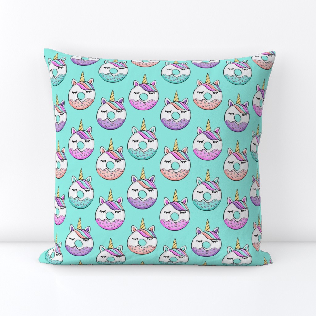 unicorn donuts on blue