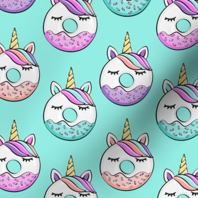 unicorn donuts on blue