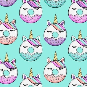 unicorn donuts on blue