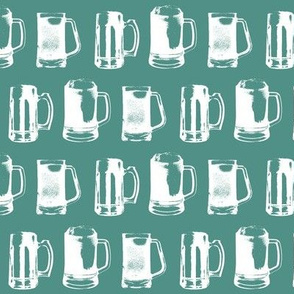 Beer Mugs on Turquoise // Small