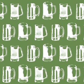 Beer Mugs on Green // Small