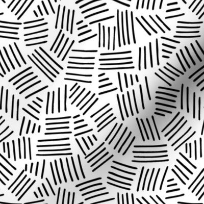 Black Hand Drawn Lines - Geometric Shapes Inky Monochrome Black and White Baby Nursery Kids Children GingerLous