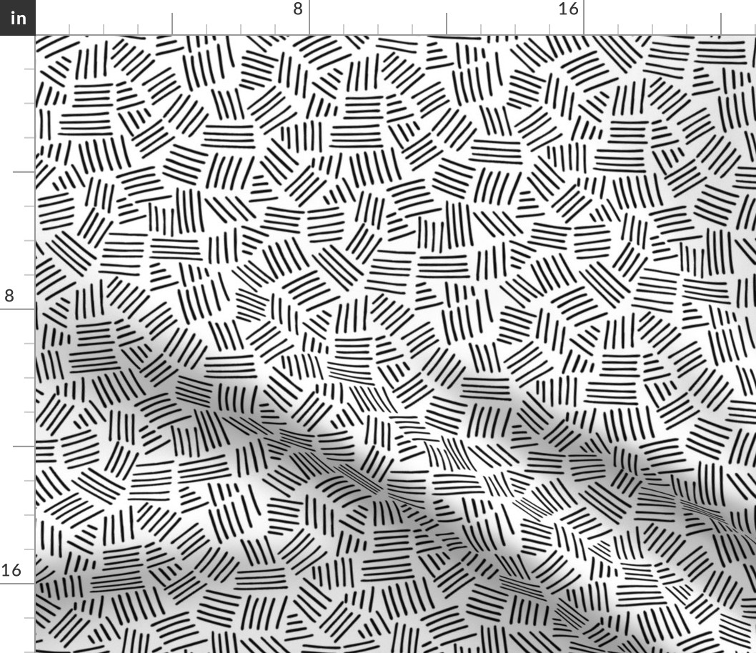 Black Hand Drawn Lines - Geometric Shapes Inky Monochrome Black and White Baby Nursery Kids Children GingerLous