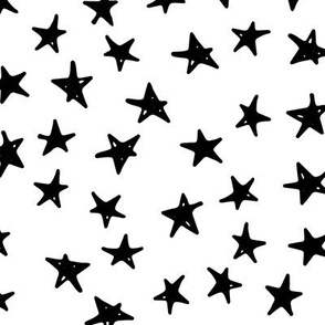Stars - Hand Drawn Geometric Shapes Inky Monochrome Black and White Baby Nursery Kids Children GingerLous