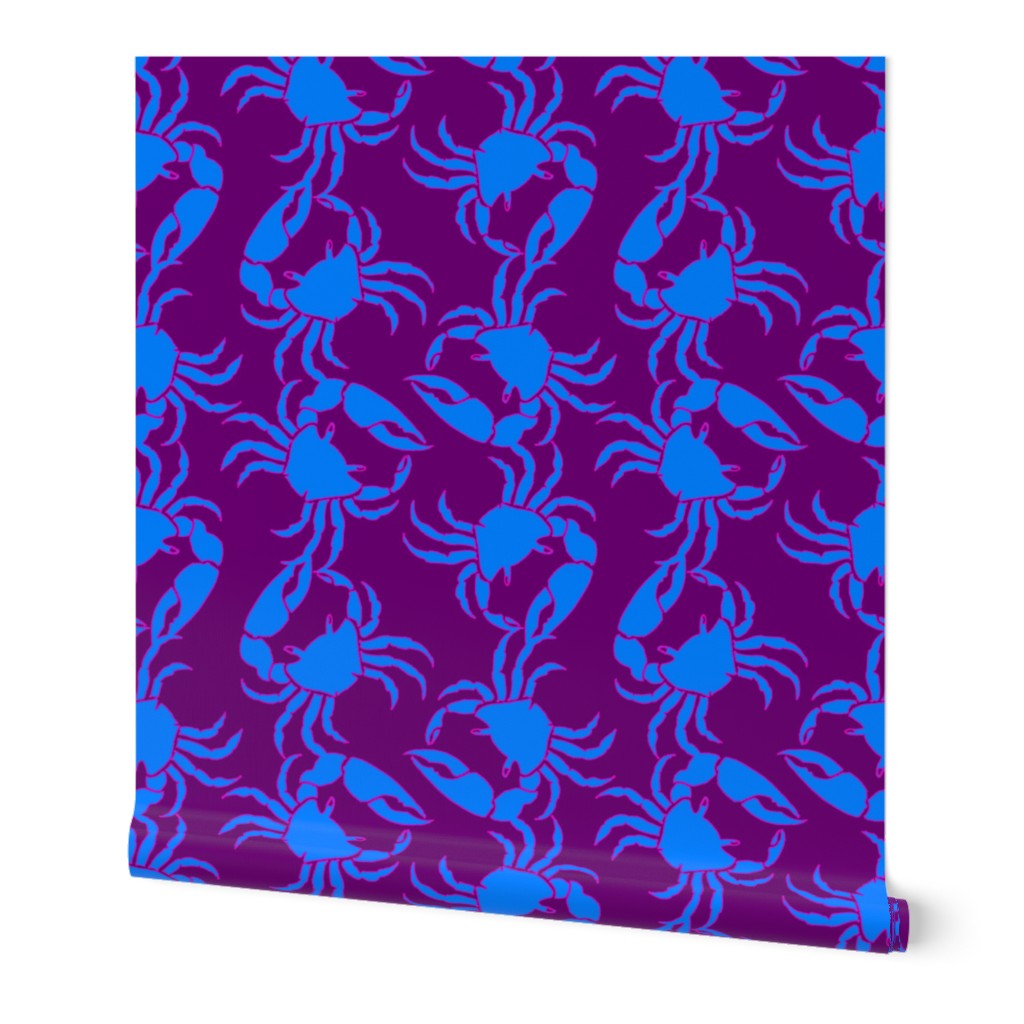 small crab blue on purple