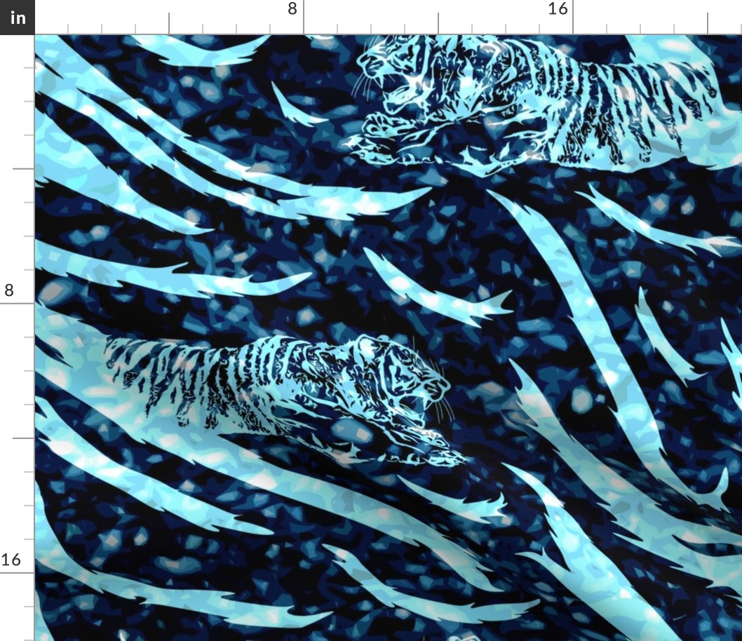 Tribal Tiger stripes print - midnight frost large