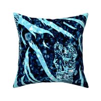 Tribal Tiger stripes print - vertical midnight frost large