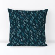 Dark Cyan Rain Drops - small