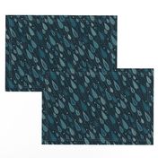 Dark Cyan Rain Drops - small