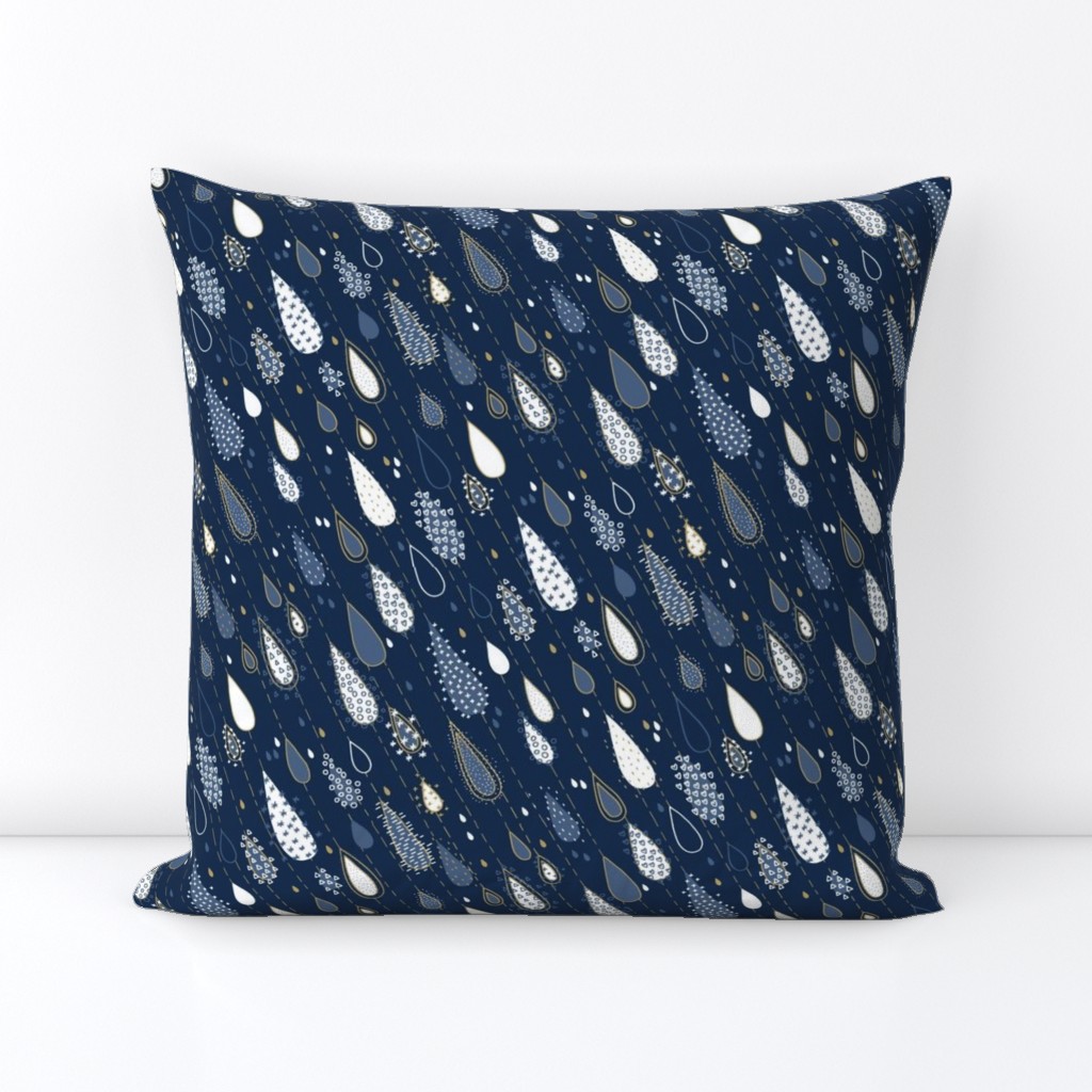 Midnight Rain Navy and Gold - small