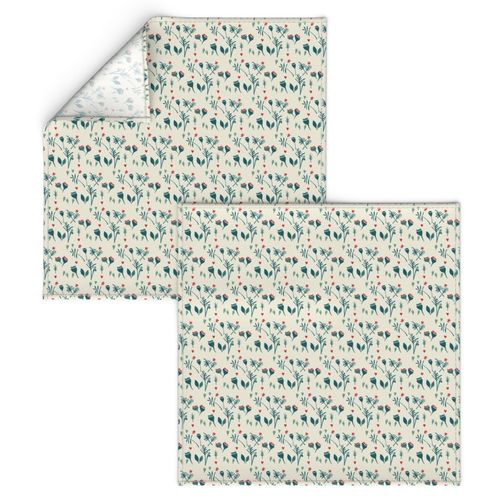 floral meadow-cream/teal