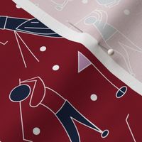 stick figure golf burgundy and navy small