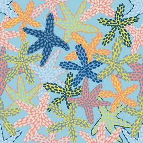 Starfishes Galore (aquamarine blue)