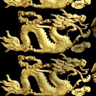 1 gold medusa baroque rococo black gold clouds dragons fire flames asian japanese china chinese gorgons Greek Greece oriental mythology far east meets west fusion chinoiserie   inspired     