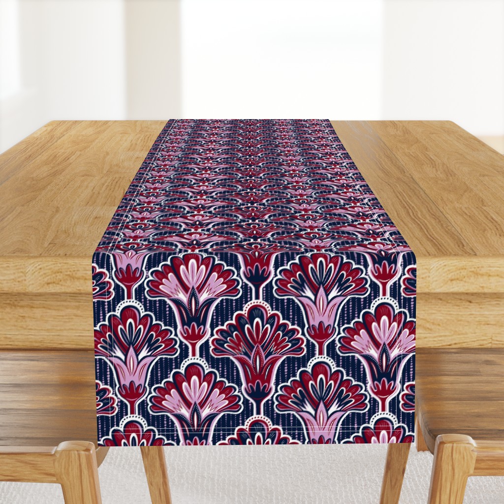 Orchid & Navy Folk Floral - Large