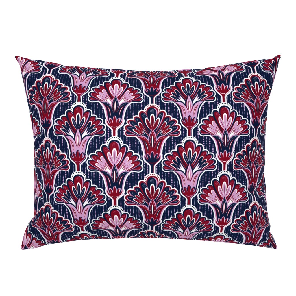 Orchid & Navy Folk Floral - Large