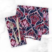 Orchid & Navy Folk Floral - Large