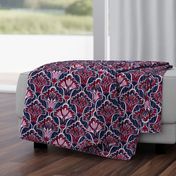 Orchid & Navy Folk Floral - Large