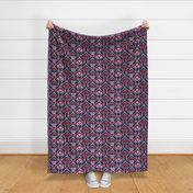 Orchid & Navy Folk Floral - Large