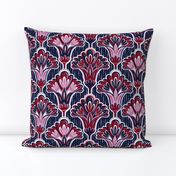 Orchid & Navy Folk Floral - Large