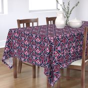 Orchid & Navy Folk Floral - Large