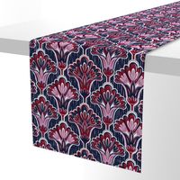 Orchid & Navy Folk Floral - Large