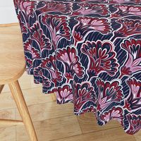 Orchid & Navy Folk Floral - Large