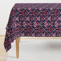 Orchid & Navy Folk Floral - Large