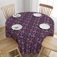 Orchid & Navy Folk Floral - Large