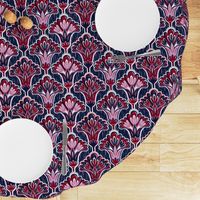 Orchid & Navy Folk Floral - Large