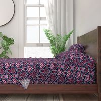 Orchid & Navy Folk Floral - Large