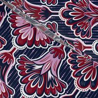 Orchid & Navy Folk Floral - Large