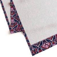 Orchid & Navy Folk Floral - Large