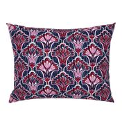 Orchid & Navy Folk Floral - Large